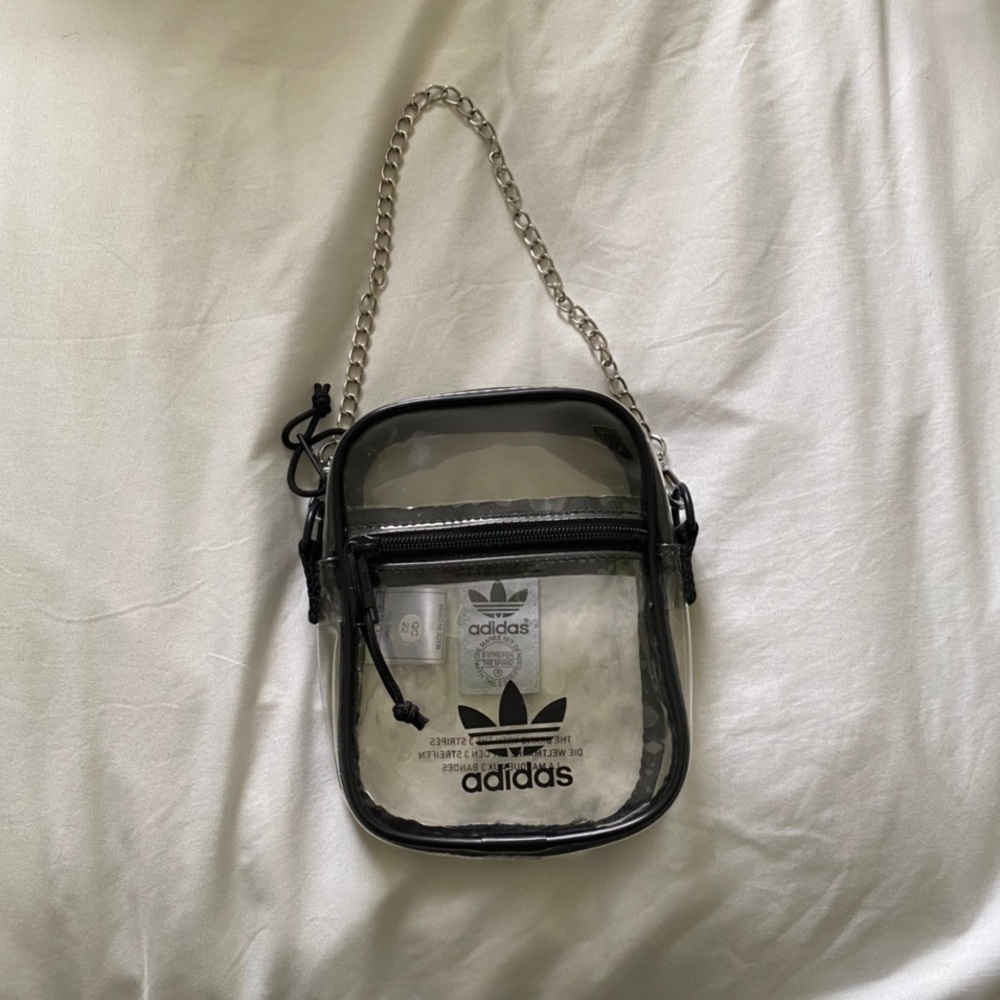 Adidas clear transparent bag.